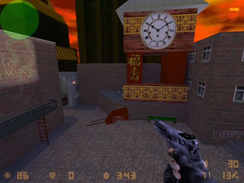 Скриншот  Карта de_chinatown для CS 1.6: баланс сторон, точки, .nav для ботов, оптимизация wpoly/epoly