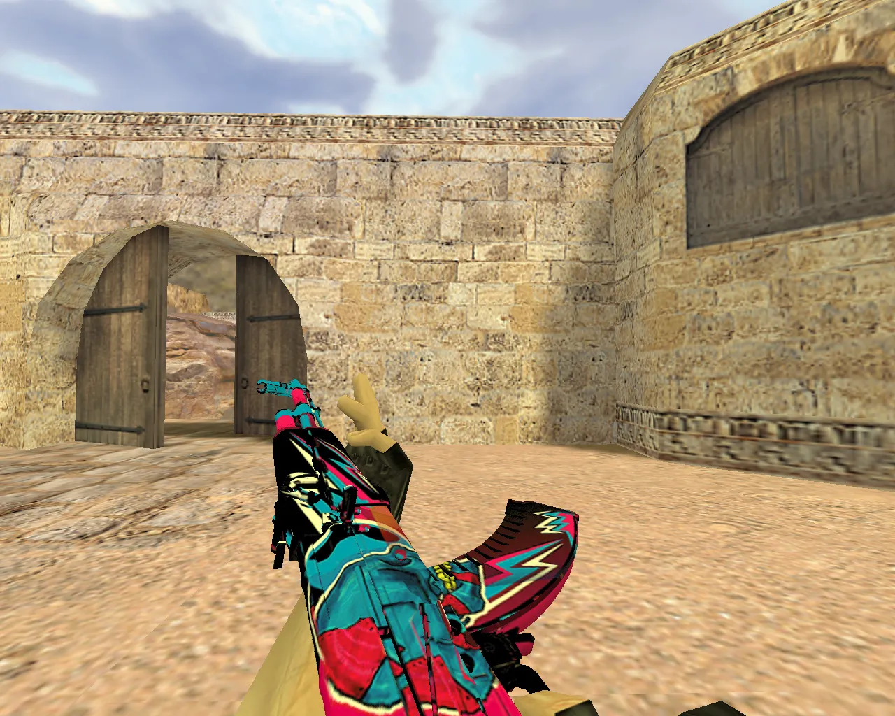 Скриншот Модель «АК-47 Звездный вандал» v_ p_ w_ для CS 1.6: звуки, анимация осмотра, качество текстур