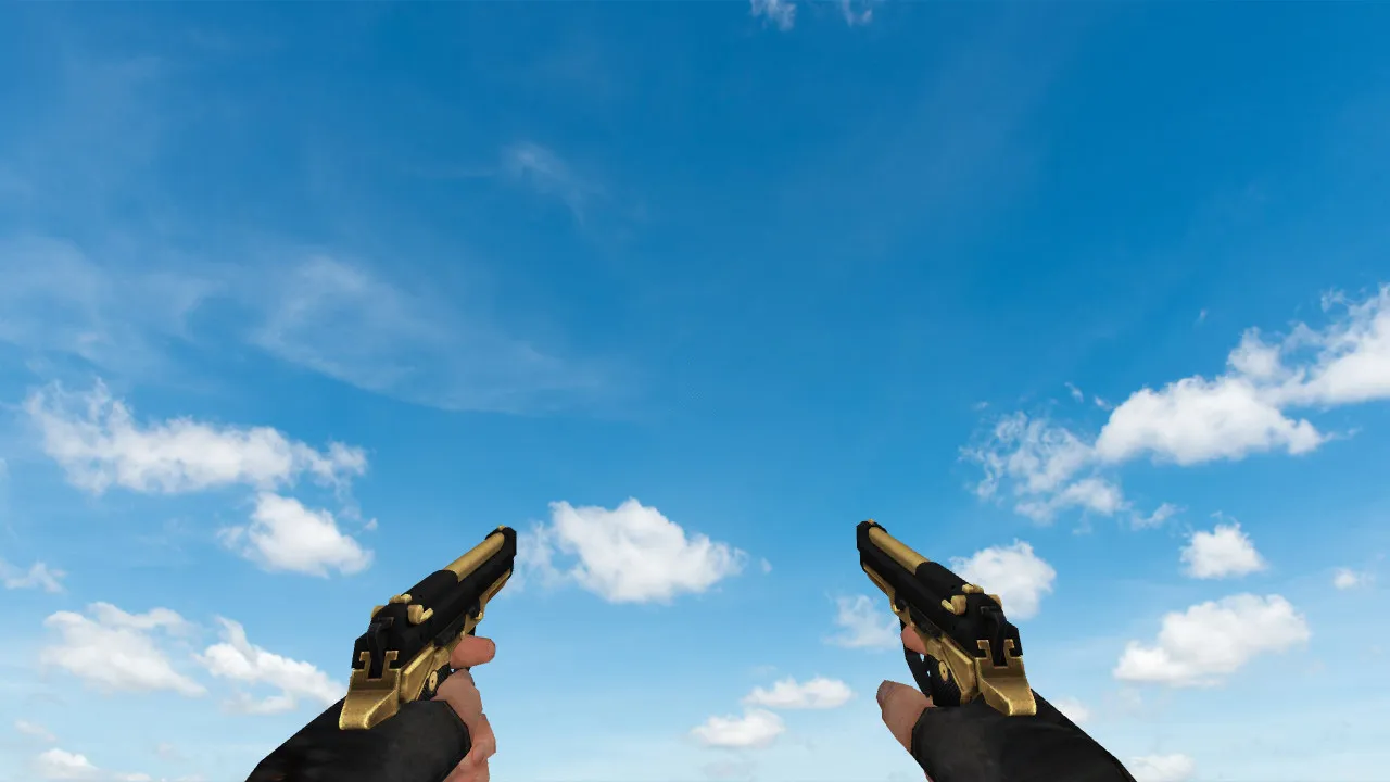 Скриншот  Пак моделей оружия Golden Weapon Pack для CS 1.6: v_, p_, w_ модели, звуки, анимация осмотра и настройки качества текстур