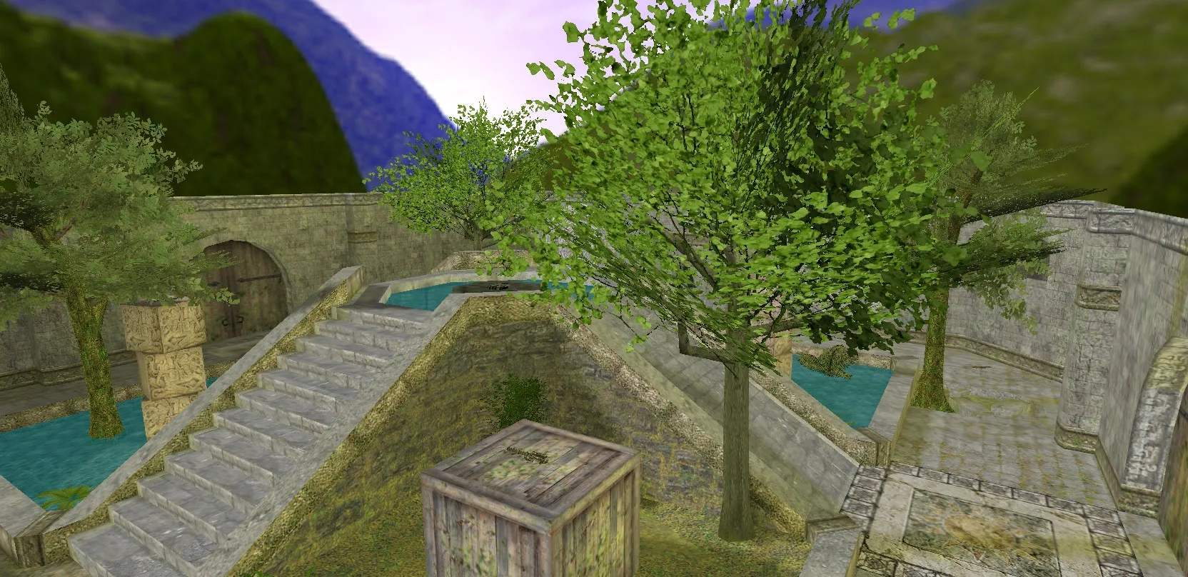 Скриншот Карта de_aim_aztec для CS 1.6: спавны, точки, навигация .nav и оптимизация wpoly/epoly