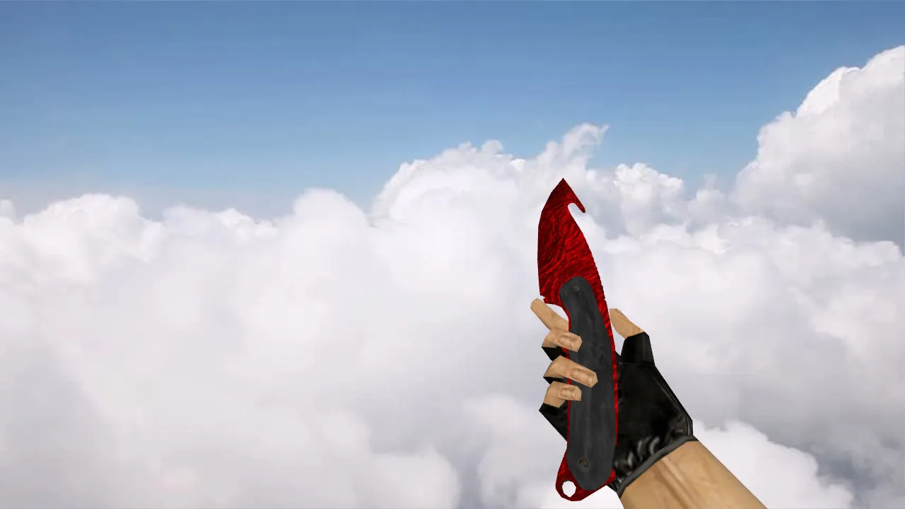 Скриншот Модель ножа «Gut Knife Ruby Red» для CS 1.6: v_ p_ w_ модели, звук, анимация осмотра и текстуры