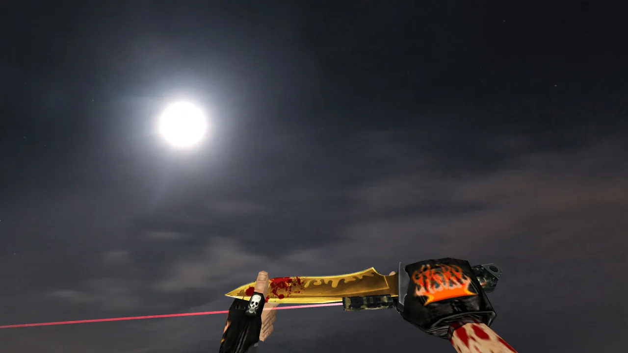 Скриншот Модель «Нож с лазером» v_knife для CS 1.6: звуки, анимация осмотра, качество текстур