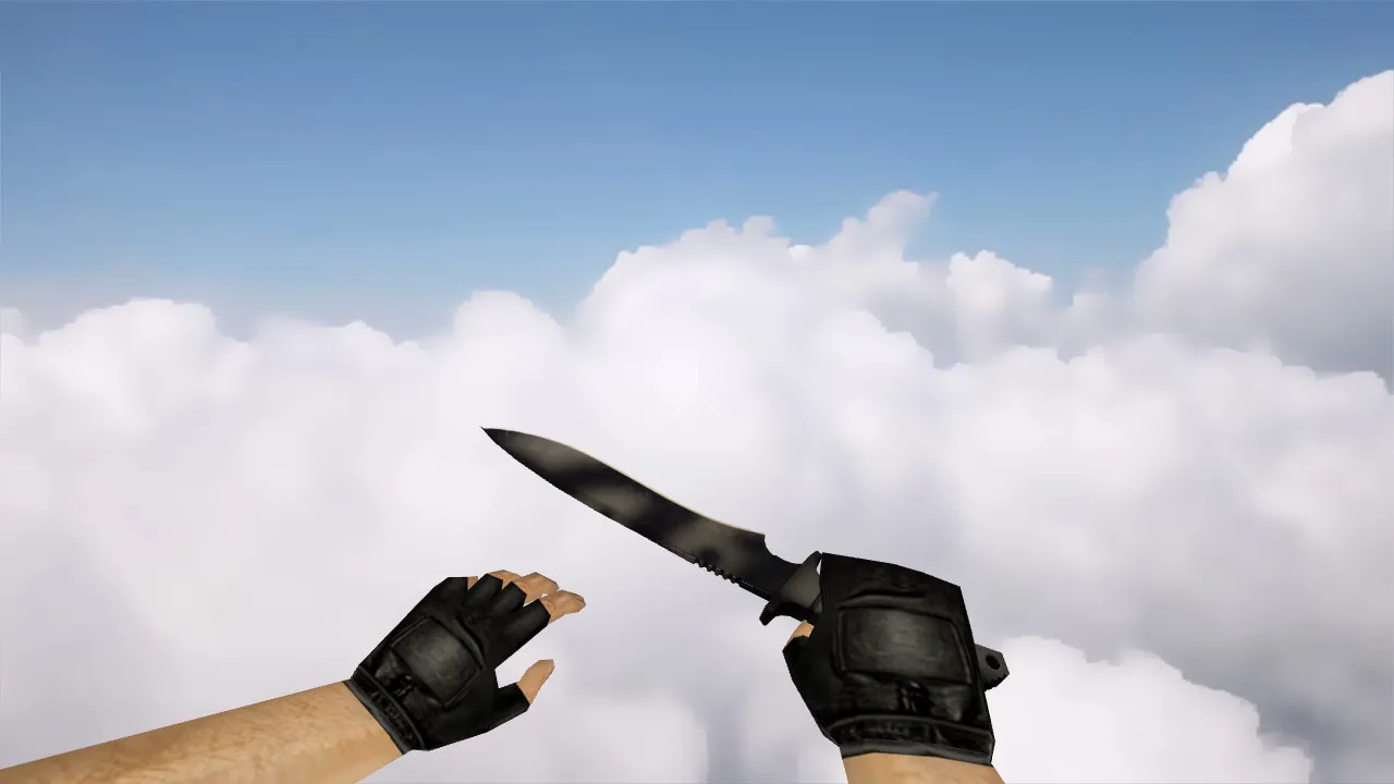 Скриншот Модель ножа «Классический нож | Сажа» v_knife p_knife w_knife для CS 1.6: звуки, анимация осмотра и текстуры