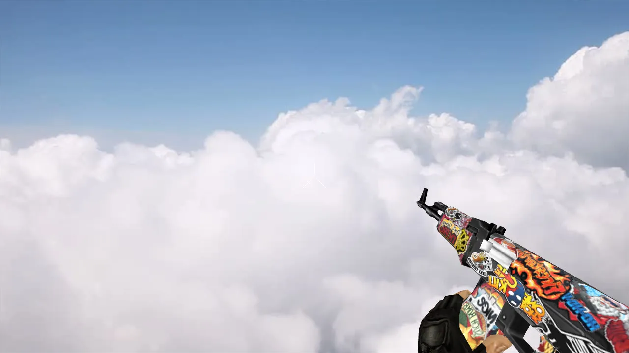 Скриншот Модель v_ и p_ Default AK-47 Sticker для CS 1.6: звуки, анимация осмотра и текстуры
