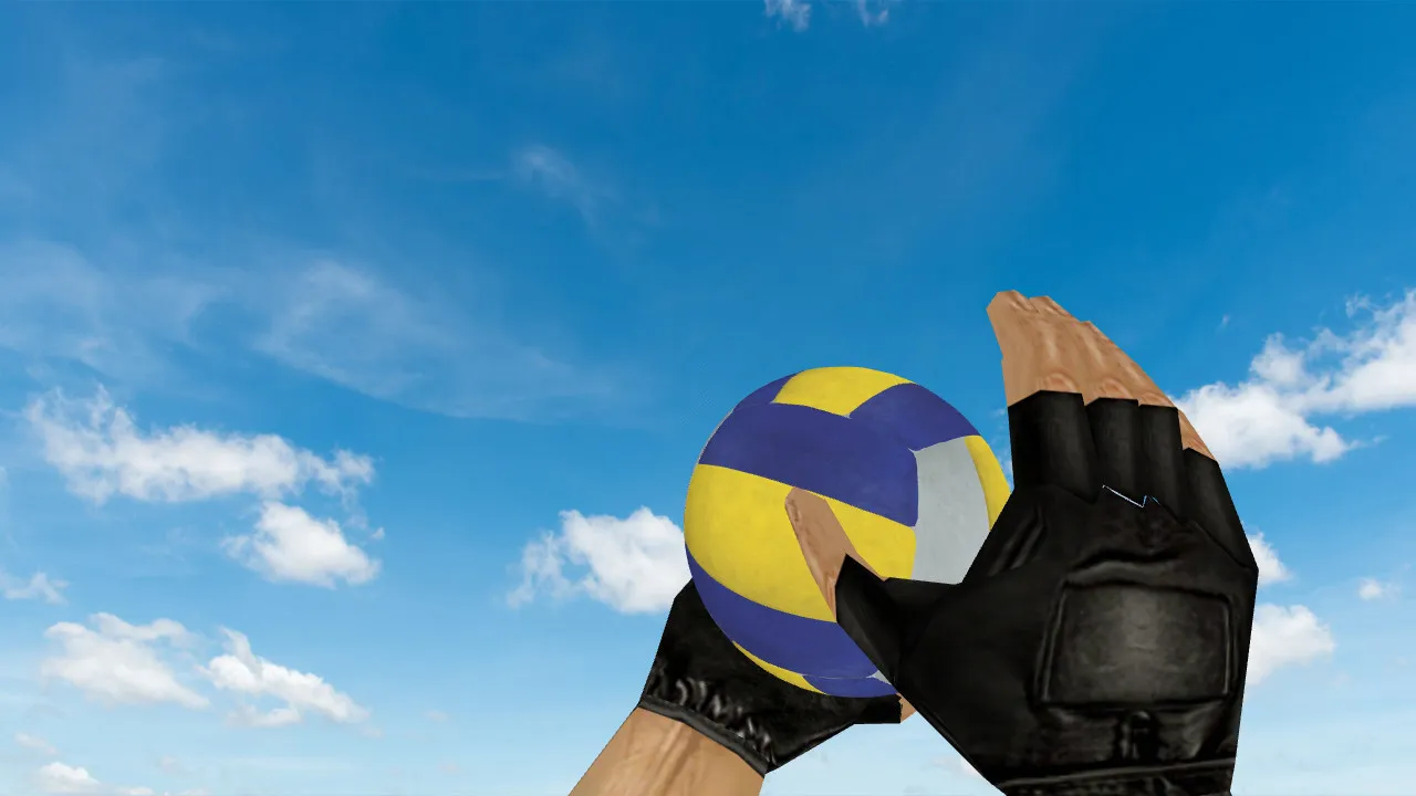 Скриншот  Модель гранаты «Волебольный мяч» для CS 1.6: v_ p_ w_ модели, звук, анимация осмотра и точные текстуры