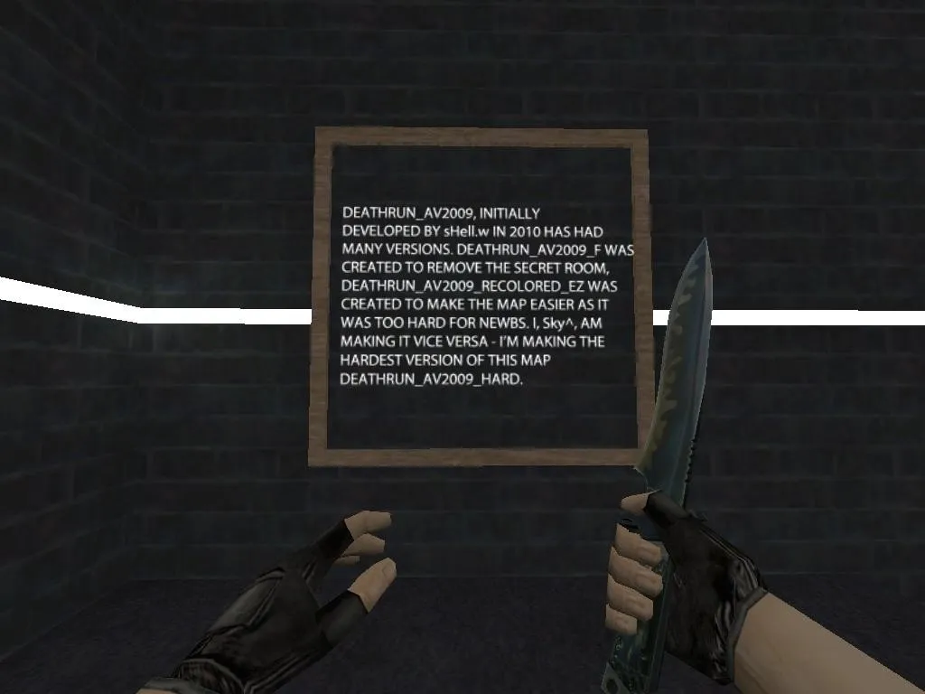 Скриншот  deathrun_av2009_hard — карта для CS 1.6: трасса, ловушки и .nav для ботов