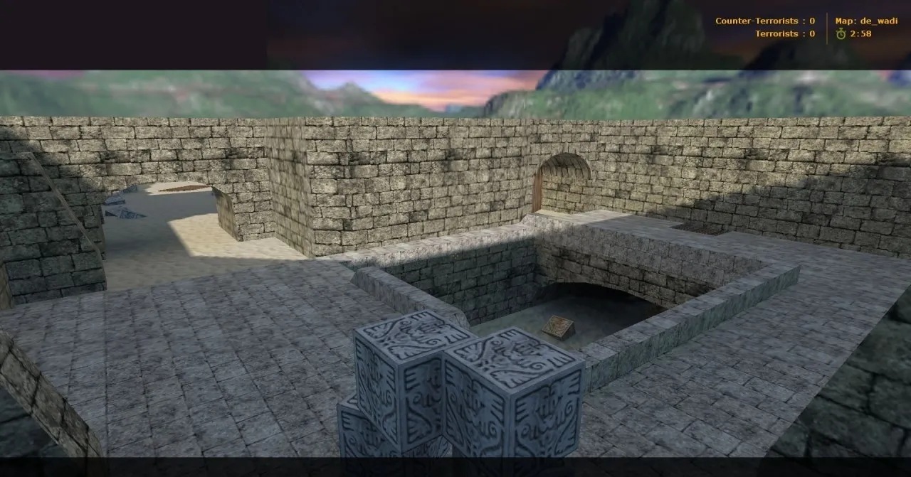 Скриншот  Карта de_wadi для CS 1.6 - Тактические возможности и особенности