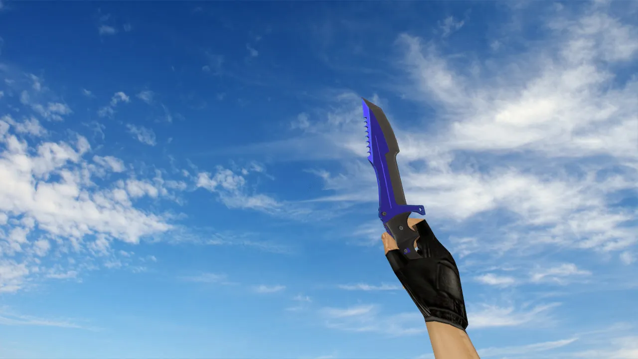 Скриншот  Модель «Huntsman Knife Automatic Blue» v_ для CS 1.6: p_ w_ модели, звуки, анимация осмотра и текстуры