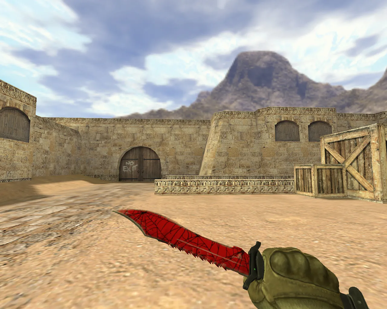 Скриншот Модель ножа «Боуи Кровавая паутина» для CS 1.6: v_ / p_ / w_ модели, звук и анимация осмотра