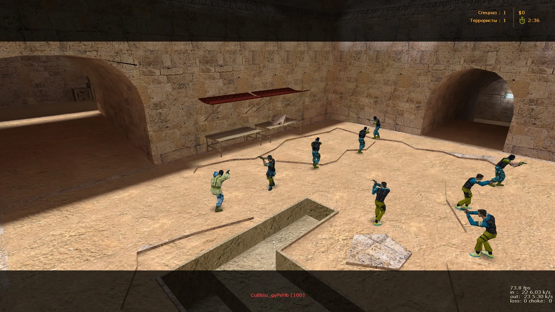 Скриншот  de_dus2tec — DE карта для CS 1.6: ацтек + dust2 план, точки для Т/КТ, .nav и оптимизация