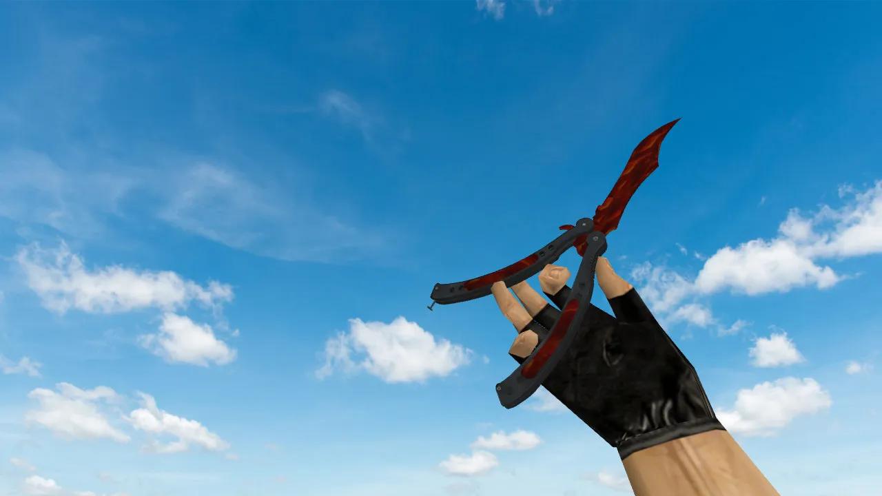 Скриншот Модель Butterfly Knife «Пламя» для CS 1.6: v_ / p_ / w_ анимации, звук, осмотр и текстуры