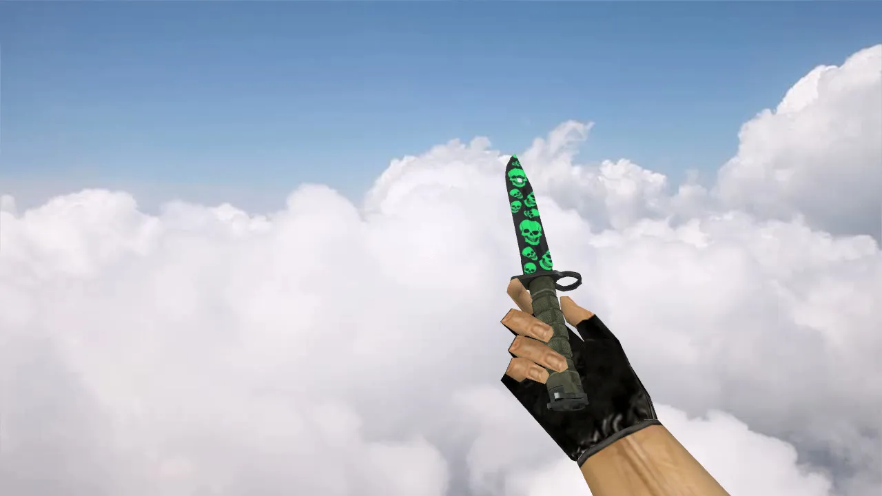 Скриншот  Модель ножа «Bayonet Skull Pattern» для CS 1.6: v_, p_, w_ файлы, звуки, анимация осмотра