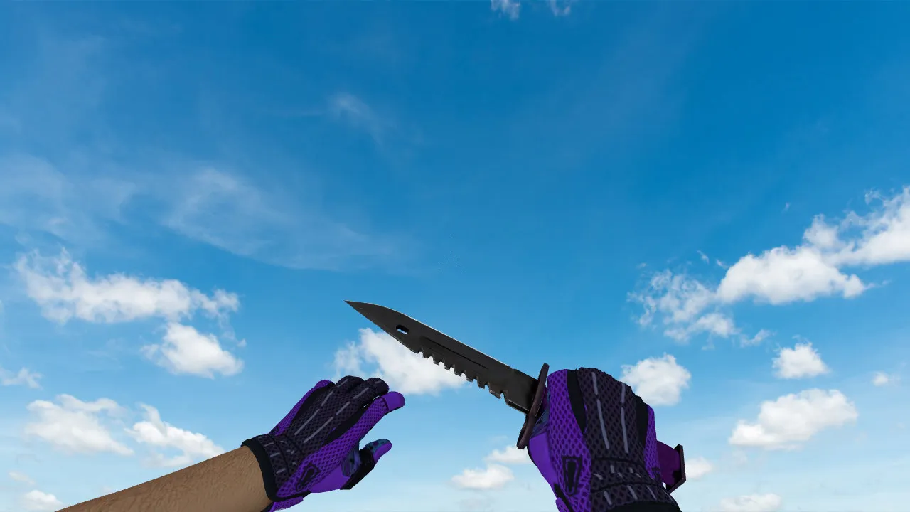 Скриншот Модель v_ p_ w_ ножа Штык-нож M9 «Ультрафиолет» для CS 1.6: анимация осмотра, звуки, текстуры