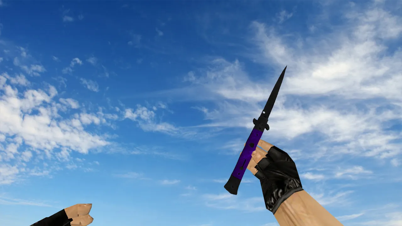 Скриншот Модель ножа «Стилет «Ультрафиолет»» v_ для CS 1.6: звуки, анимация осмотра, текстуры и настройка