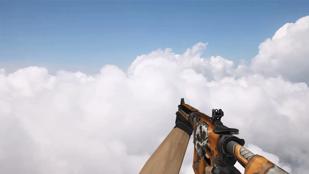 Скриншот Модель M4A4 War Orange v_m4a1 w_m4a4 p_m4a4 для CS 1.6: звуки, анимация осмотра, качество текстур