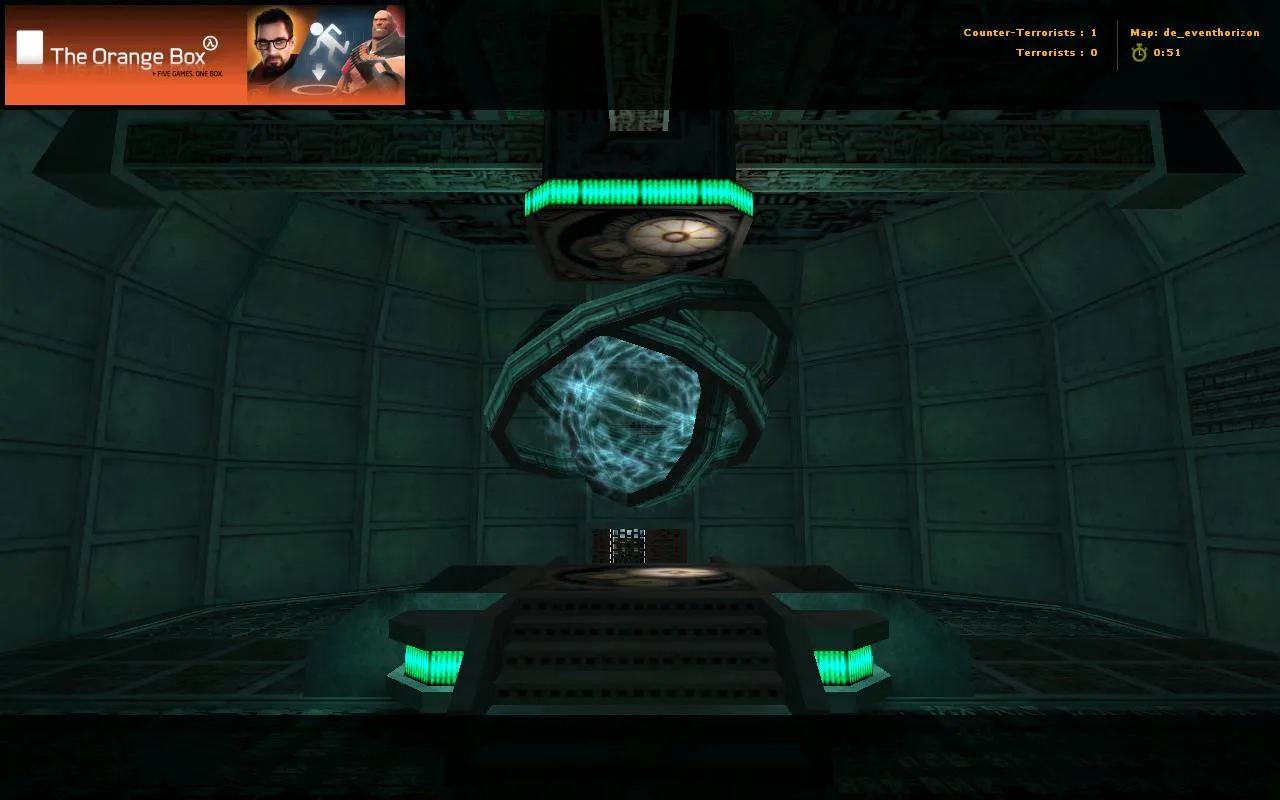 Скриншот  de_eventhorizon для CS 1.6: тактика сторон, .nav для ботов, оптимизация wpoly/epoly и баланс спавнов