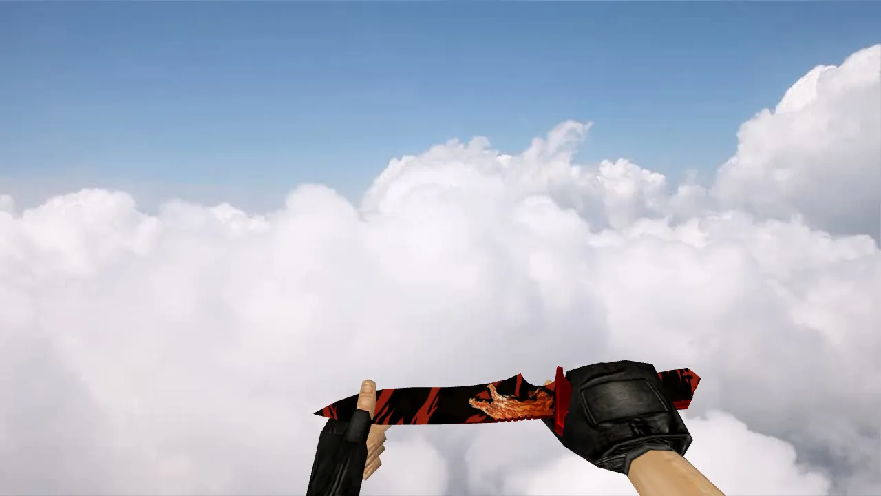 Скриншот Модель «Стандартный нож «Вой»» v_knife для CS 1.6: звуки, анимация осмотра, текстуры и просмотр модели