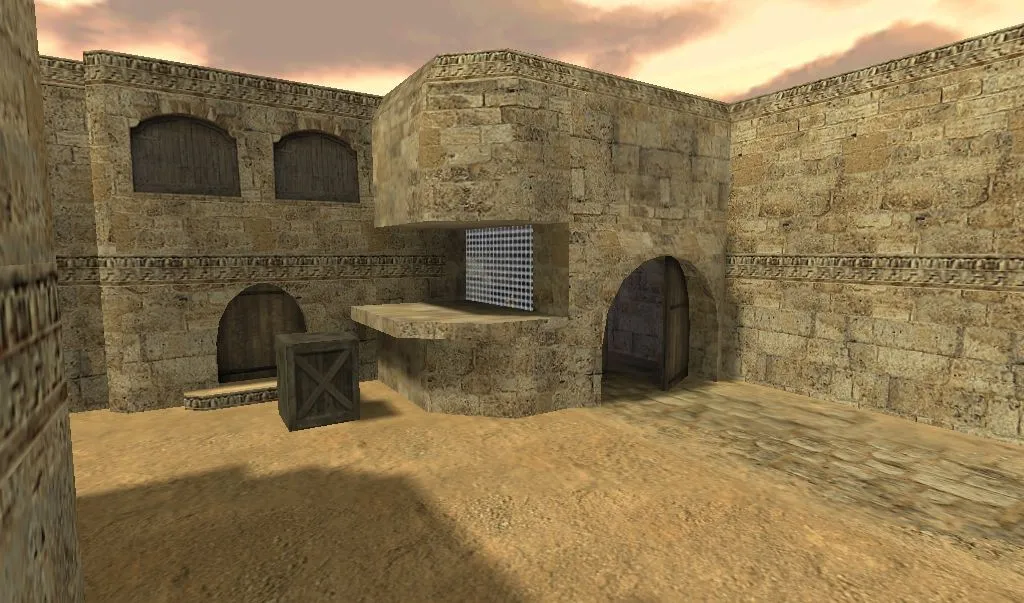 Скриншот  de_dust2_bliz для CS 1.6: баланс сторон, точки, .nav для ботов и оптимизация wpoly/epoly