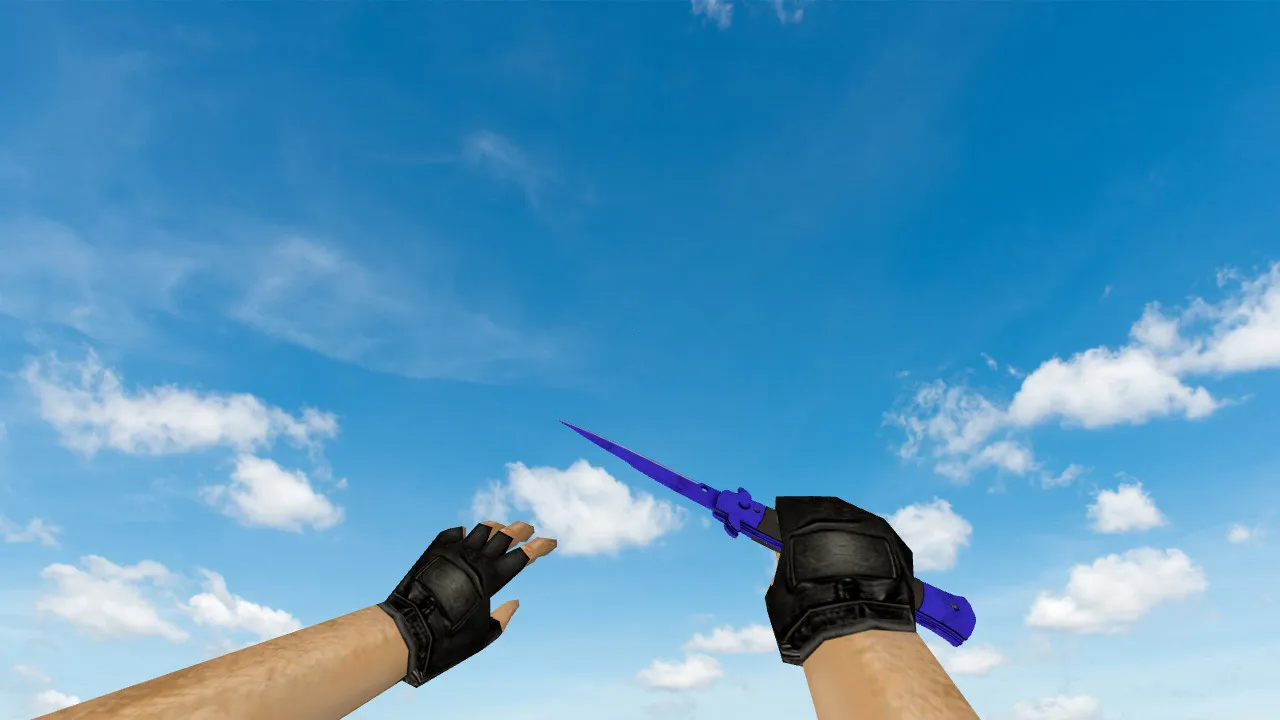 Скриншот Модель ножа «Stiletto Sapphire» v_model p_model w_model для CS 1.6: звуки, анимация осмотра, качество текстур