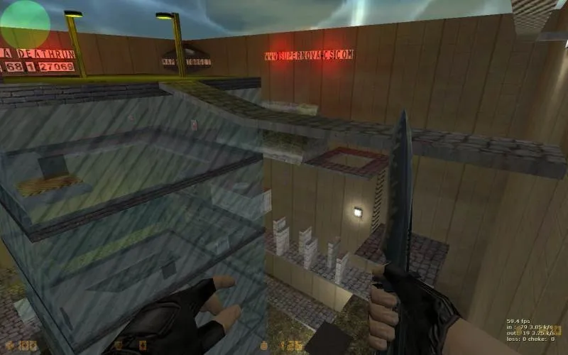 Скриншот  deathrun_supernova_v3 — карта deathrun для CS 1.6: точки, ловушки, .nav и оптимизация