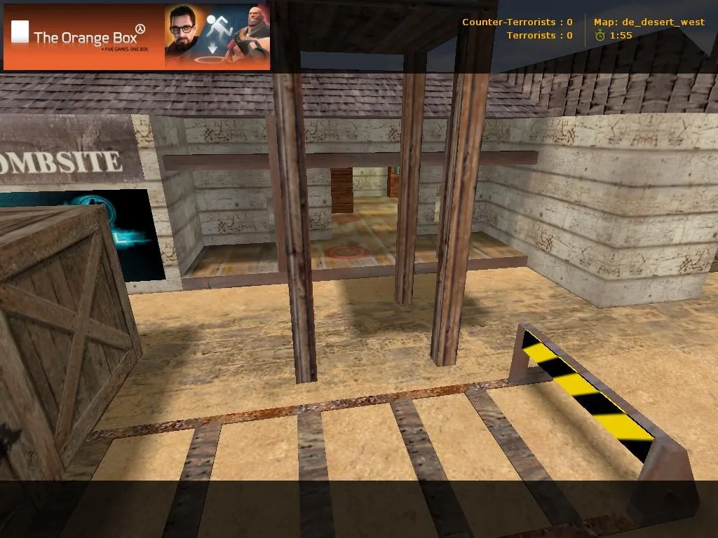 Скриншот  Карта de_desert_west для CS 1.6: точки, тактика, .nav и оптимизация wpoly/epoly