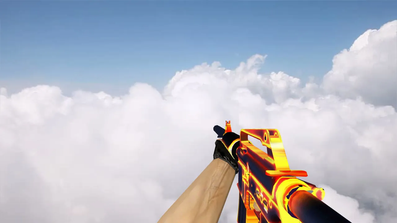 Скриншот Модель M4A1 «Жар» для CS 1.6: v_, p_, w_ файлы, звук, анимация осмотра и качество текстур