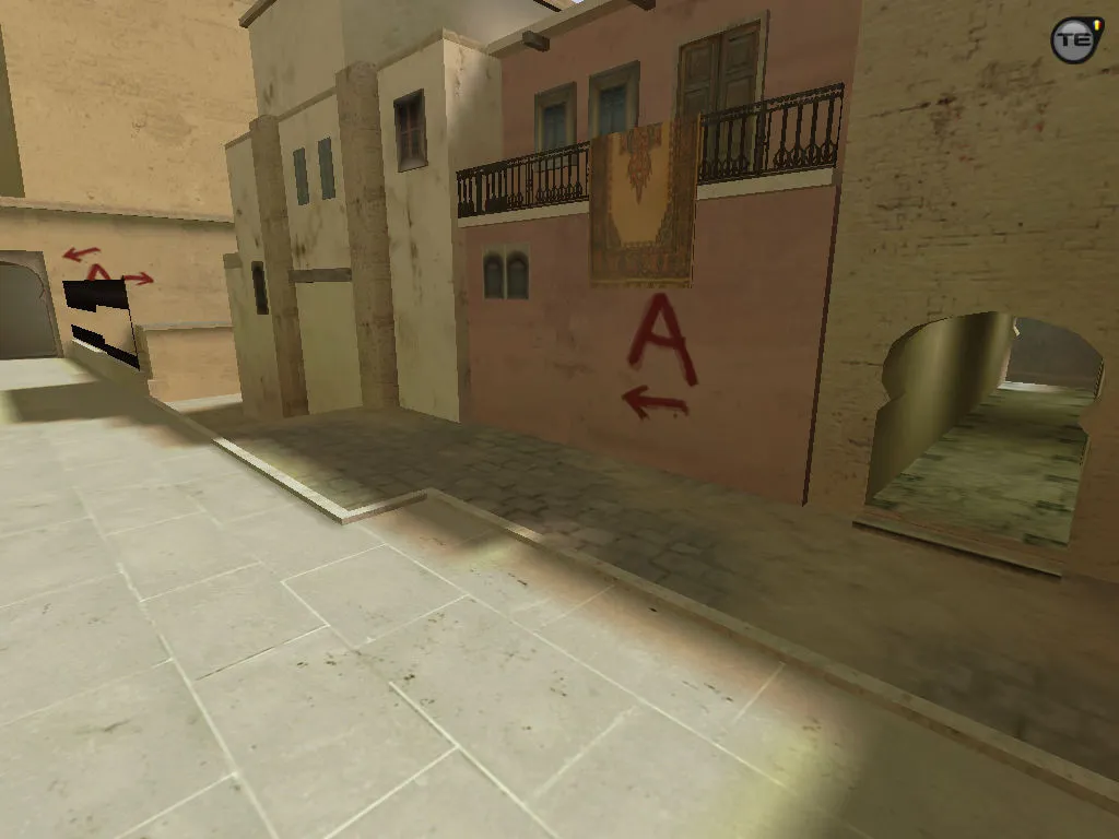 Скриншот  css_mirage2x2_go — DE карта для CS 1.6: точки, маршруты, баланс сторон и оптимизация