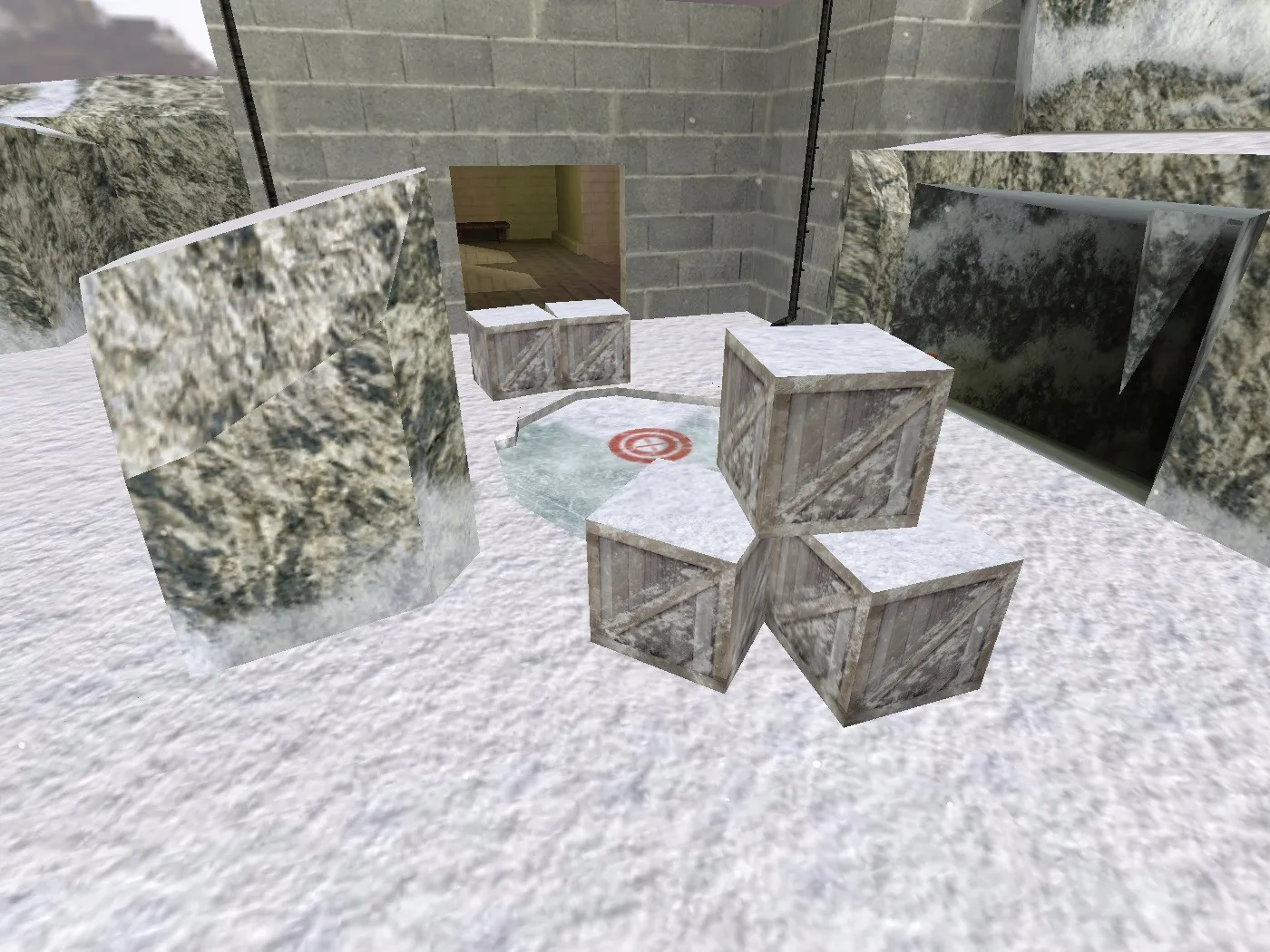 Скриншот Карта de_winterbase для CS 1.6 - тактическая карта в зимнем антураже