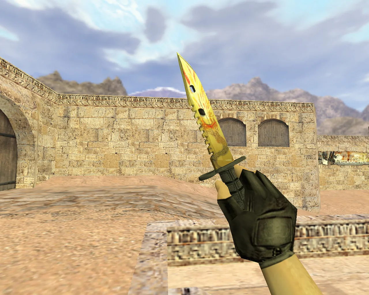 Скриншот Модель «Штык-нож М9 Драгон лор» v_ и p_ для CS 1.6: звуки, анимация осмотра, текстуры и настройка