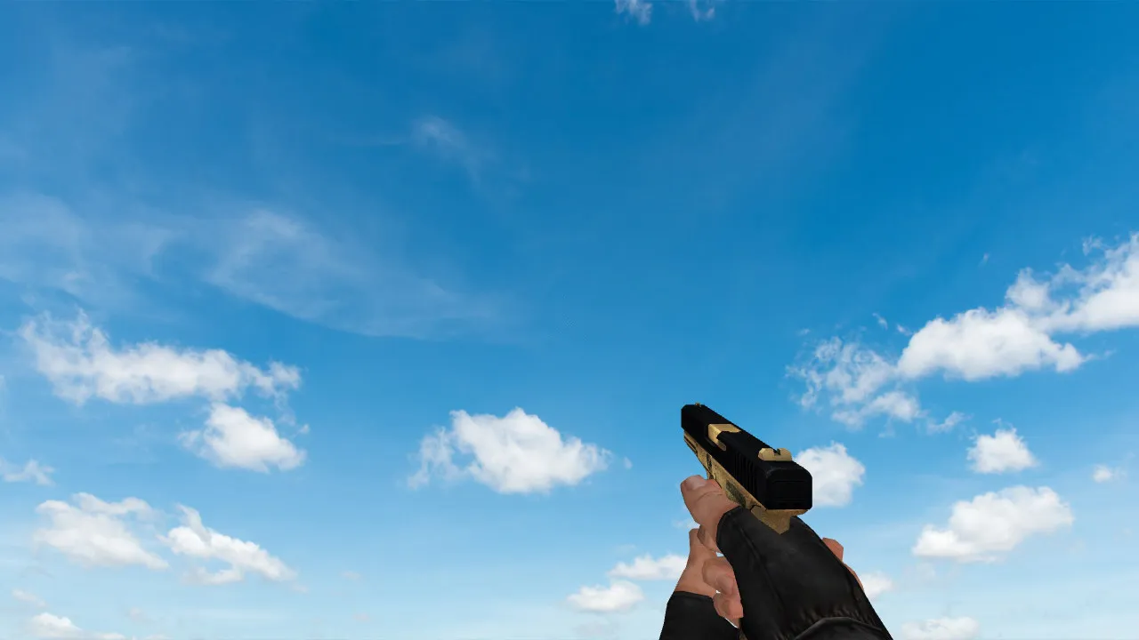 Скриншот  Пак моделей оружия Golden Weapon Pack для CS 1.6: v_, p_, w_ модели, звуки, анимация осмотра и настройки качества текстур