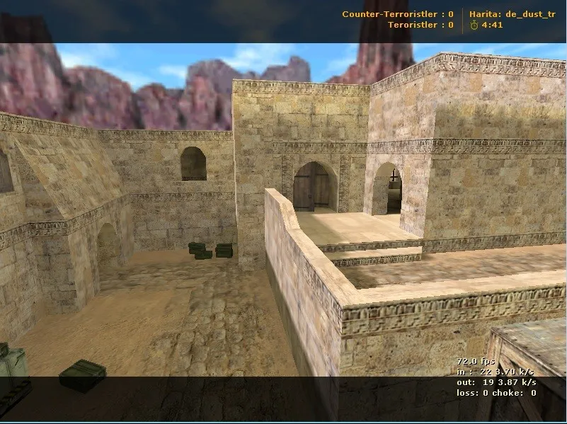 Скриншот  de_dust_tr для CS 1.6: тактика за терроров и спецточки, .nav для ботов, оптимизация карты