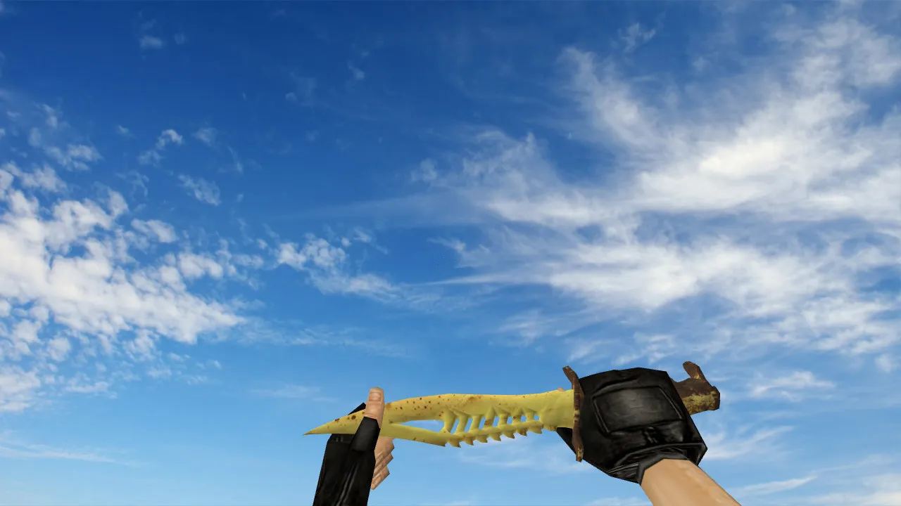 Скриншот Модель ножа «Nautilus Banana» для CS 1.6: v_, p_, w_ файлы, звуки, анимация осмотра и качество текстур
