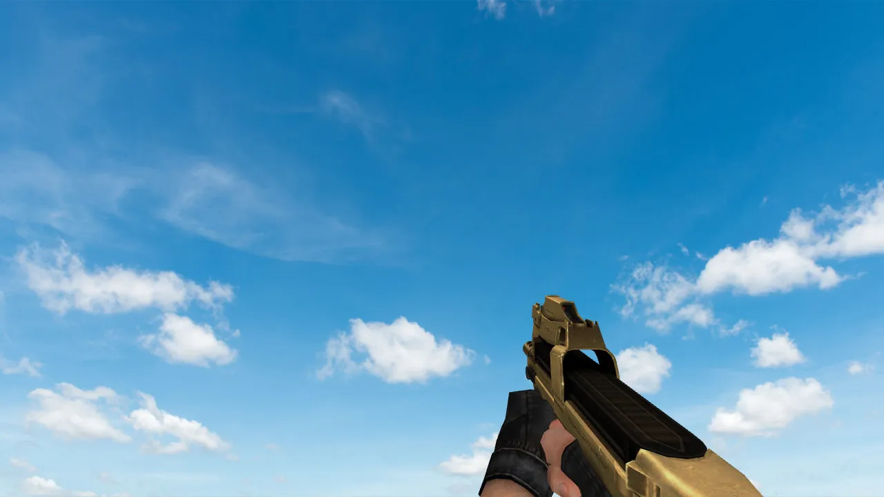 Скриншот  Пак моделей оружия Golden Weapon Pack для CS 1.6: v_, p_, w_ модели, звуки, анимация осмотра и настройки качества текстур