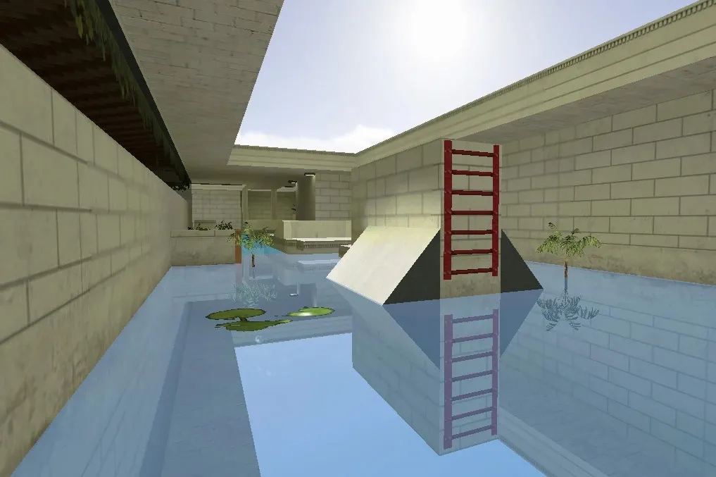 Скриншот  deathrun_summer_vf для CS 1.6: карта deathrun, точки ловушек, оптимизация и .nav для ботов