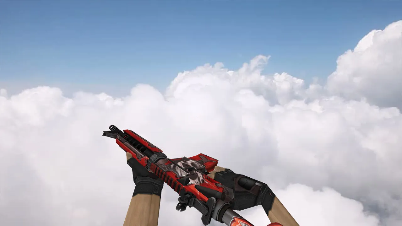 Скриншот Модель M4A4 War Red v_ p_ w_ для CS 1.6: звуки, анимация осмотра, текстуры и настройка