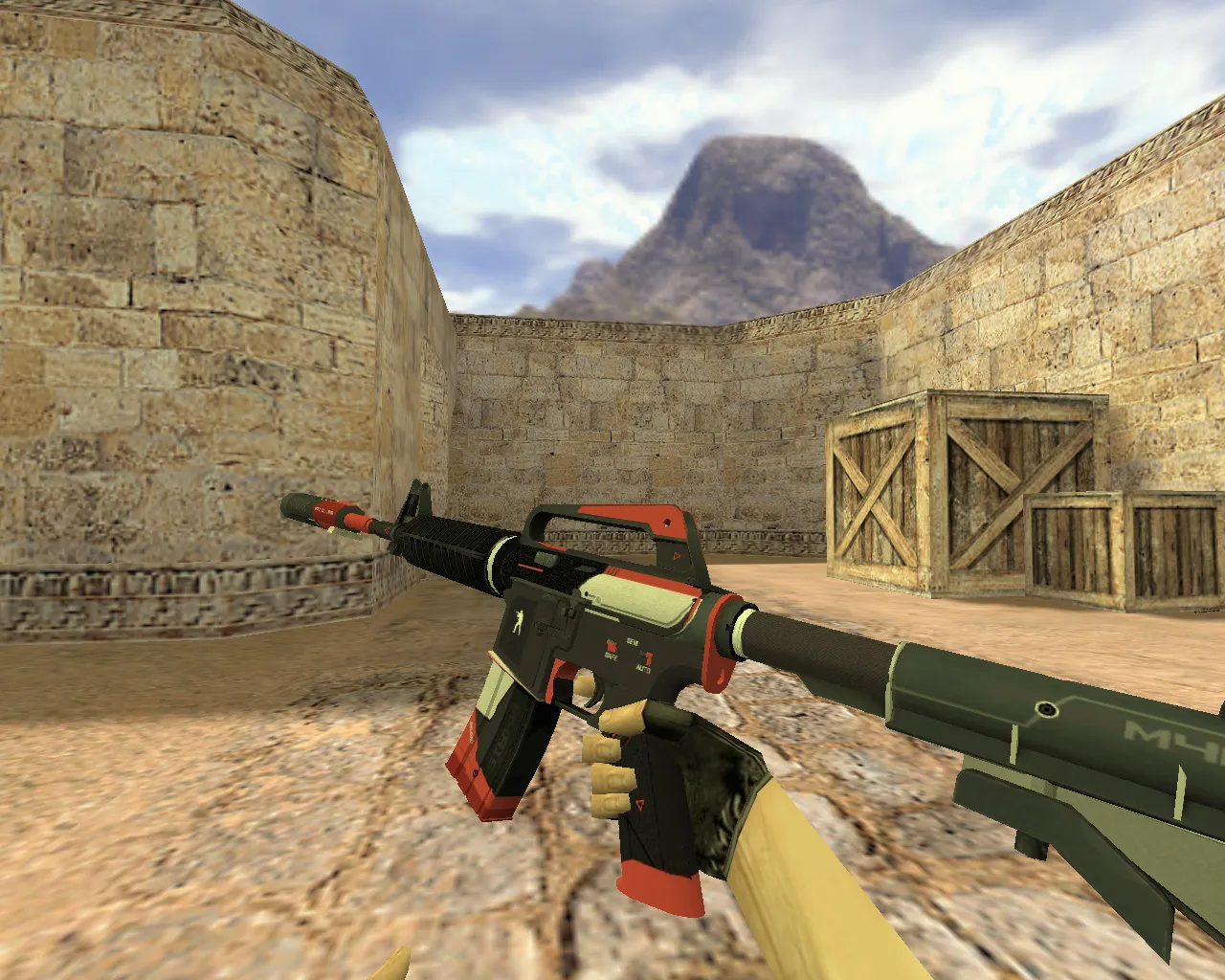 Скриншот М4А1 Сайрекс v_model p_model w_model — звуки, анимация осмотра, качество текстур для CS 1.6