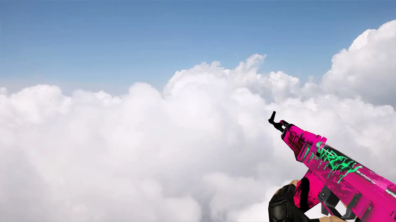 Скриншот Модель Default AK-47 Neon Revolution v_ p_ w_ для CS 1.6: звуки, анимация осмотра, текстуры