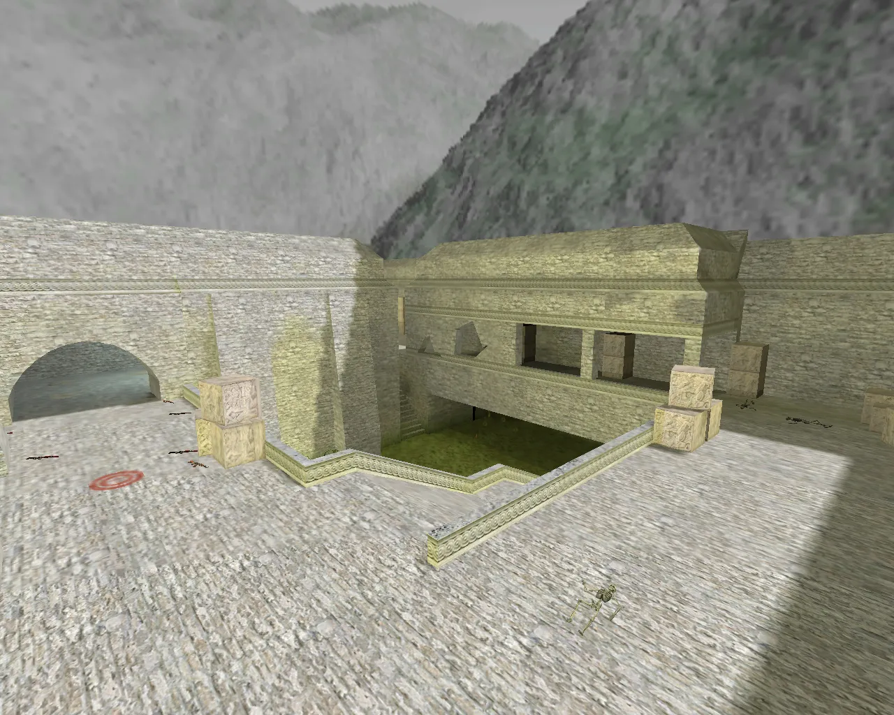 Скриншот  Карта 3d_aim_aztec для CS 1.6: тренировка прицела, точки под спрей и контроль отдачи