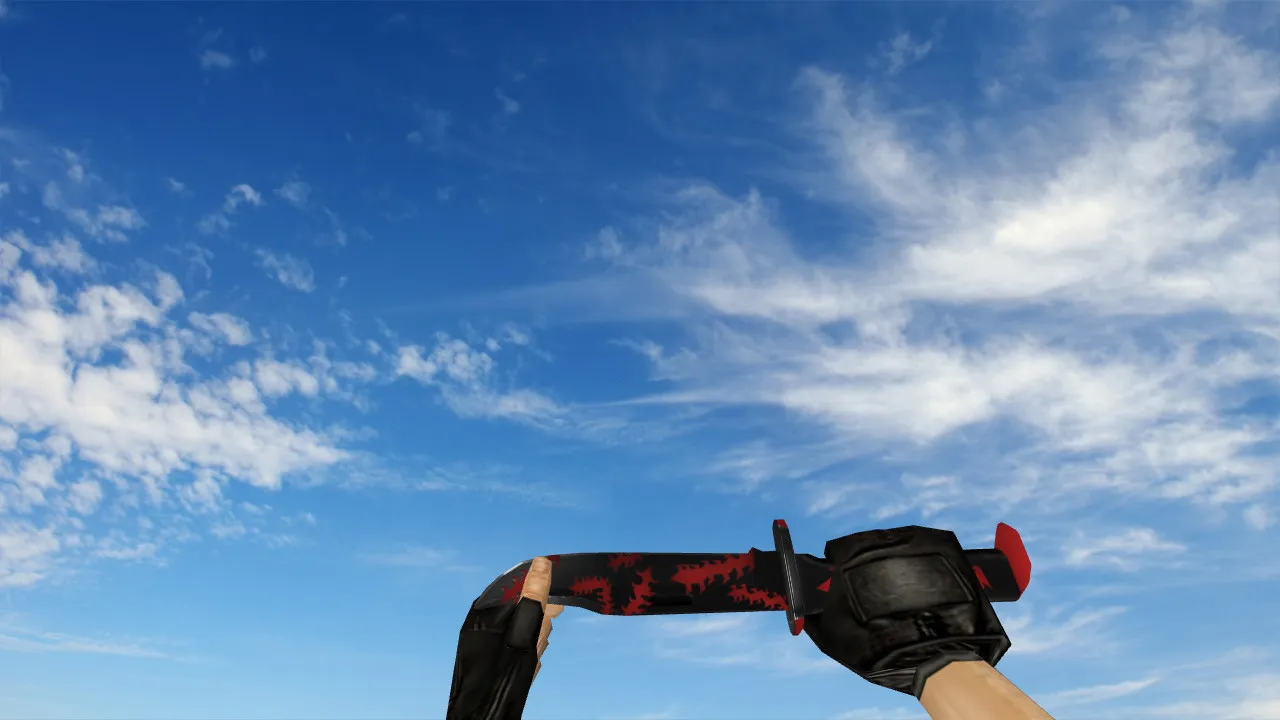 Скриншот Модель «Death Red Knife» v_knife_p для CS 1.6: звуки, анимация осмотра, качество текстур