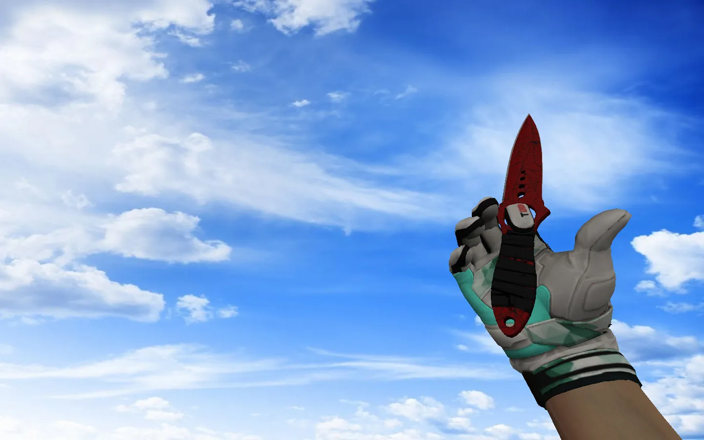 Скриншот Модель v_ / p_ / w_ «☆ Скелетный нож | Кровавая паутина» для CS 1.6: звуки, анимация осмотра, текстуры