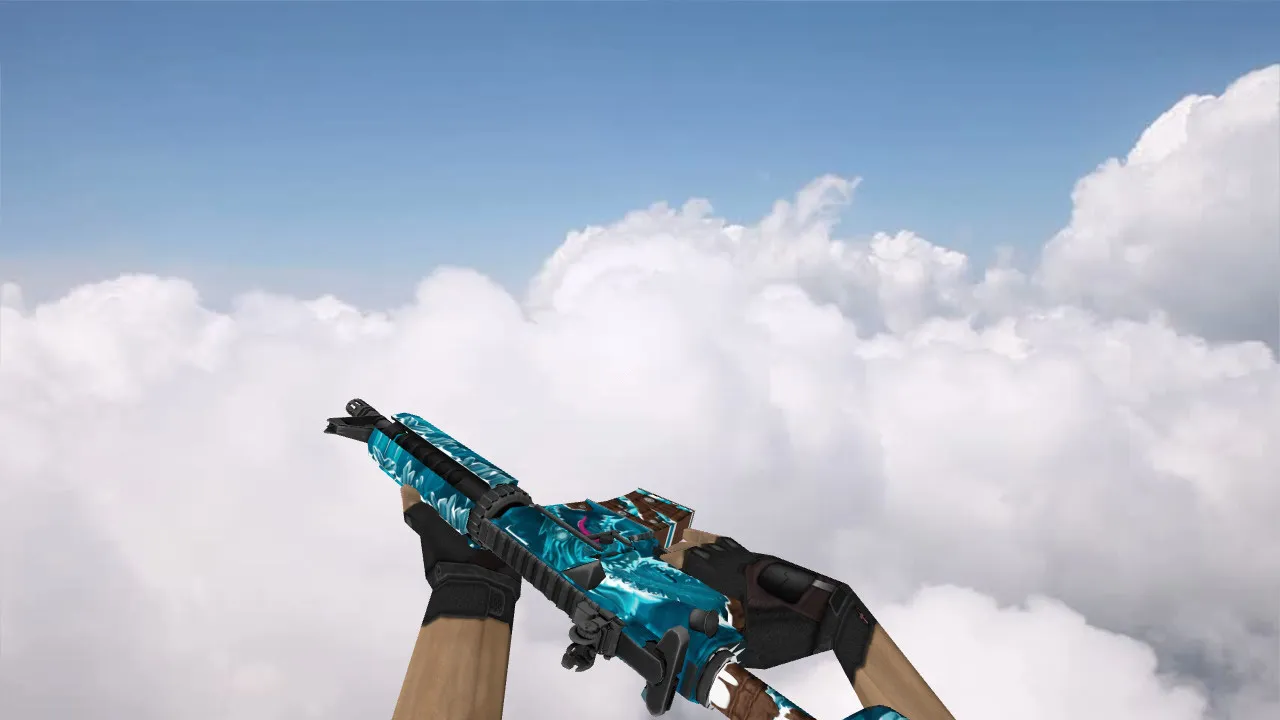 Скриншот Модель v_m4a1 «M4A4 Winter Wyvern» для CS 1.6: p_ и w_ модели, звуки и анимация осмотра