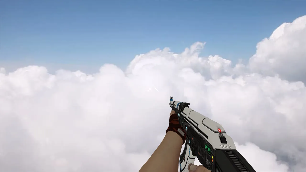 Скриншот Модель v_ AK-47 Sci Fi Blue (p_ w_) для CS 1.6: звук, анимация осмотра, текстуры