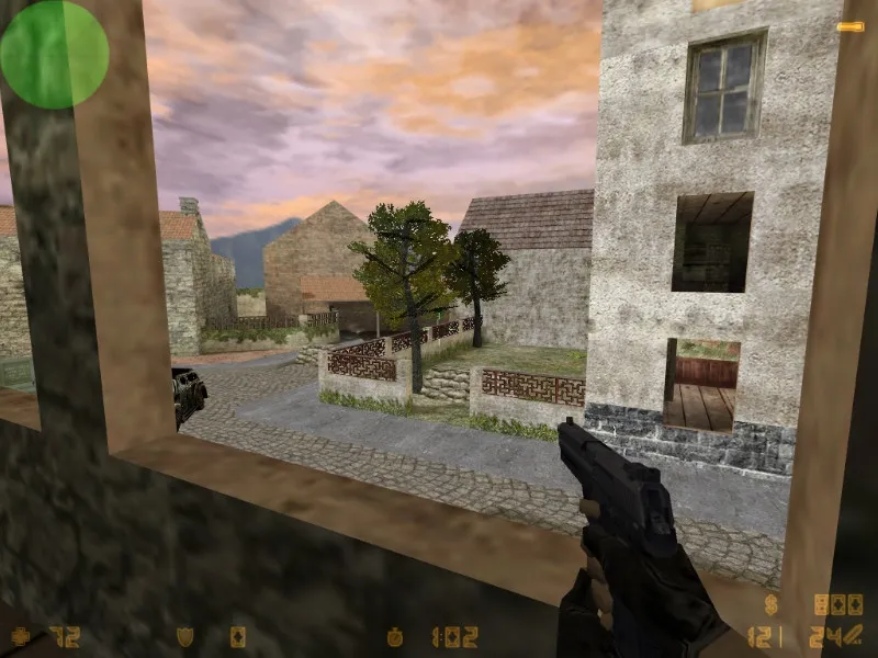 Скриншот  Карта de_carentan для CS 1.6: тактики за CT и T, точки контроля, оптимизация wpoly/epoly, .nav для ботов