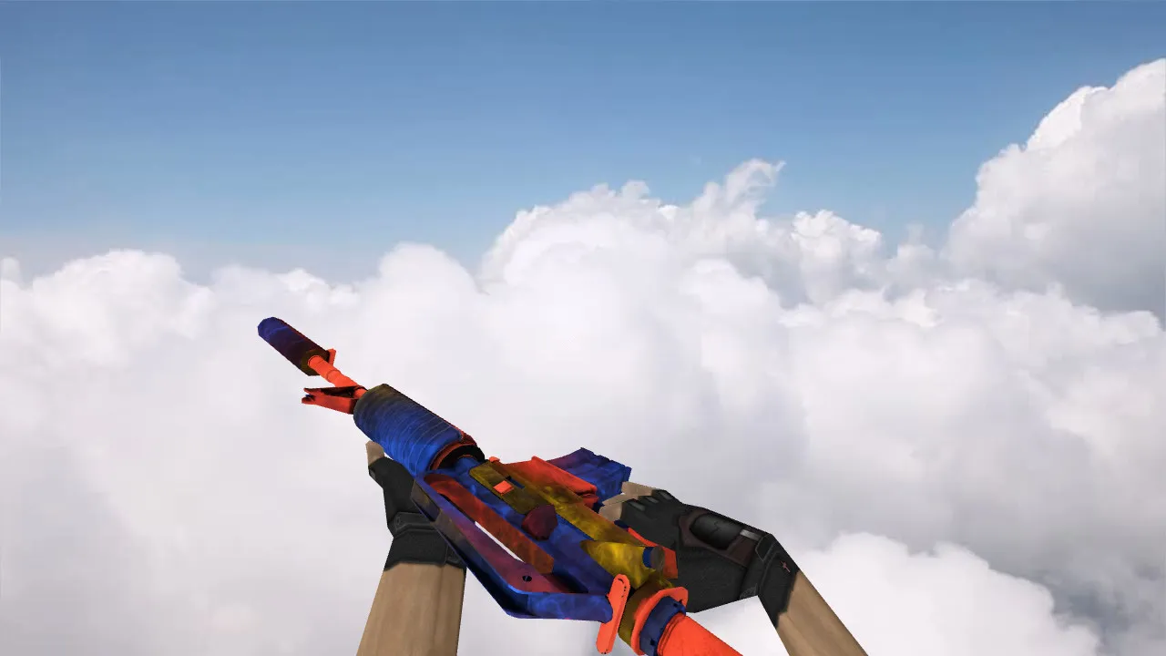 Скриншот М4А1 «Мраморный градиент» модель v_ p_ w_ с анимацией и звуками для CS 1.6