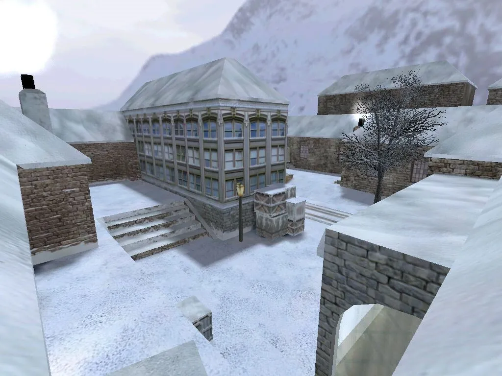 Скриншот  Карта de_inferno_winter для CS 1.6 - Зимняя версия классики