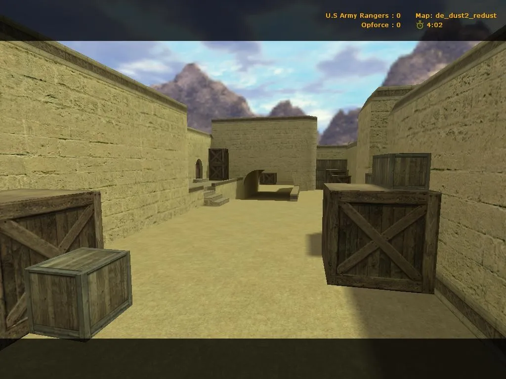 Скриншот Карта de_dust2_redust для CS 1.6: баланс сторон, точки, .nav для ботов и оптимизация