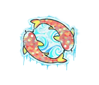 Скриншот  Граффити «Карпы-близнецы» для CS 1.6 - Уникальные скины и текстуры