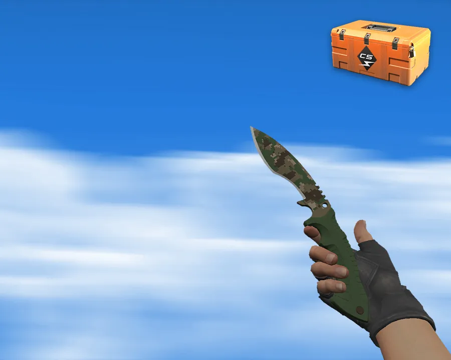 Скриншот Кукри v_knife | Forest DDPAT пиксельный камуфляж для CS 1.6: звуки, анимация осмотра, текстуры и настройка модели