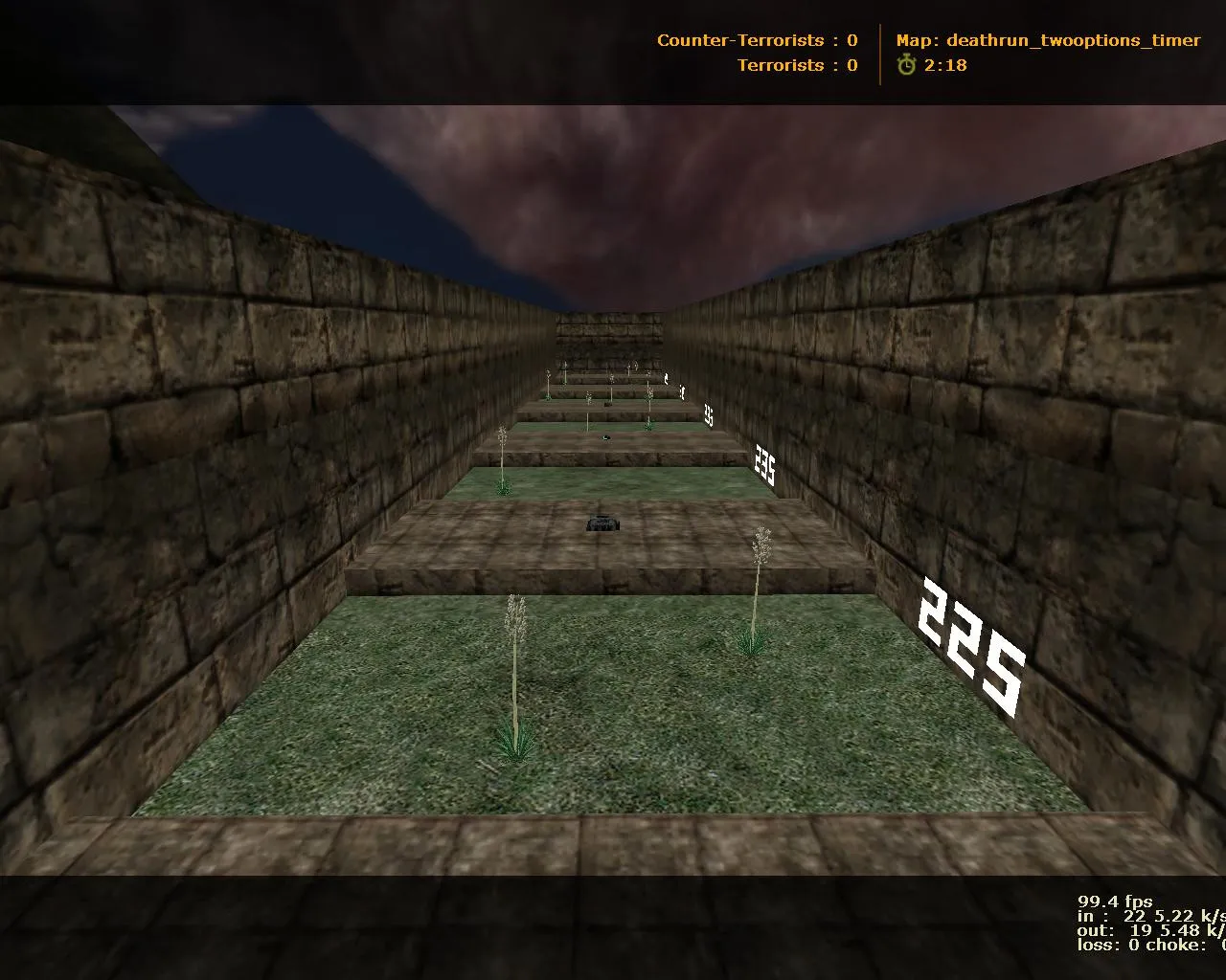 Скриншот  deathrun_twooptions_timer для CS 1.6: таймер, две опции и боты по .nav