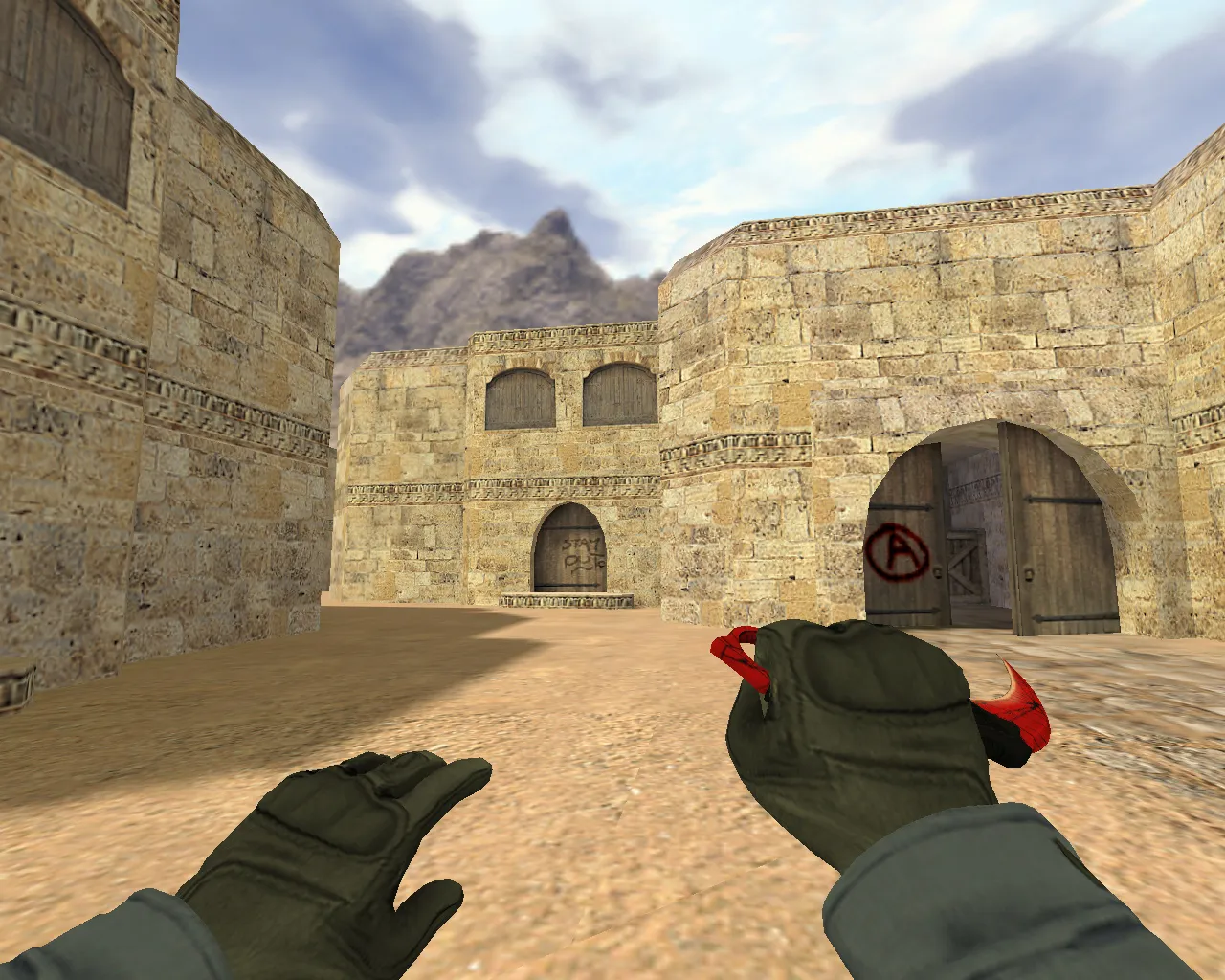 Скриншот Модель ножа «Керамбит Кровавая паутина» v_model для CS 1.6: звуки, анимация осмотра, качество текстур